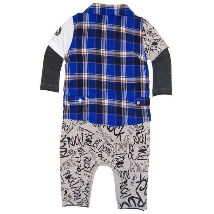 Rock Graffiti Plaid Twofer Shirt