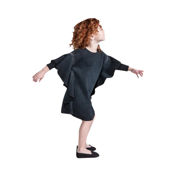 Quilted Cape Sleeve Dress