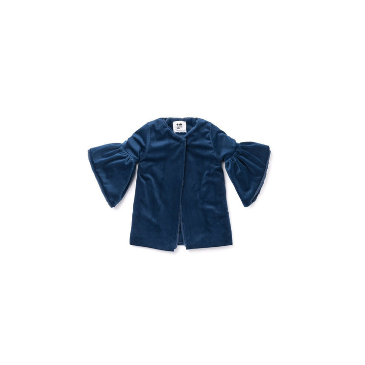 Navy Velvet Coat With Fur Lining