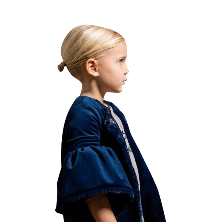 Navy Velvet Coat With Fur Lining