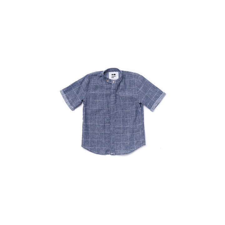 Chambray Windowpane Button Down Shirt