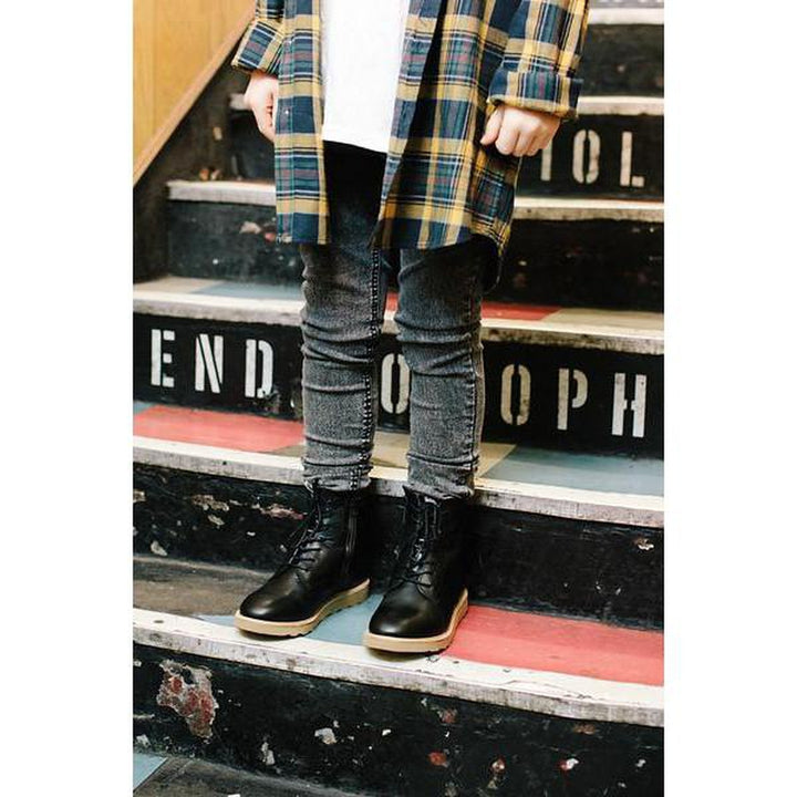 Rodney Black Leather Boot