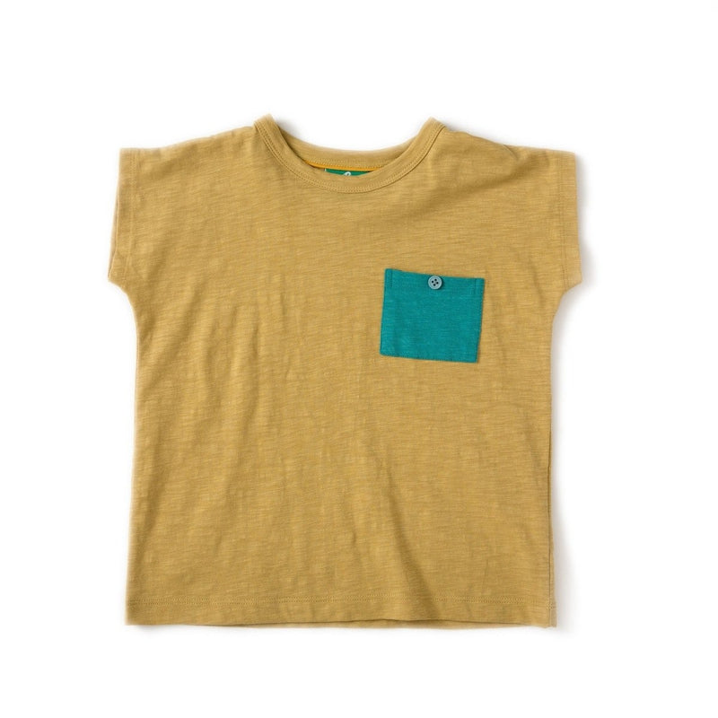 Golden Green Slub Jersey Breezy Tee