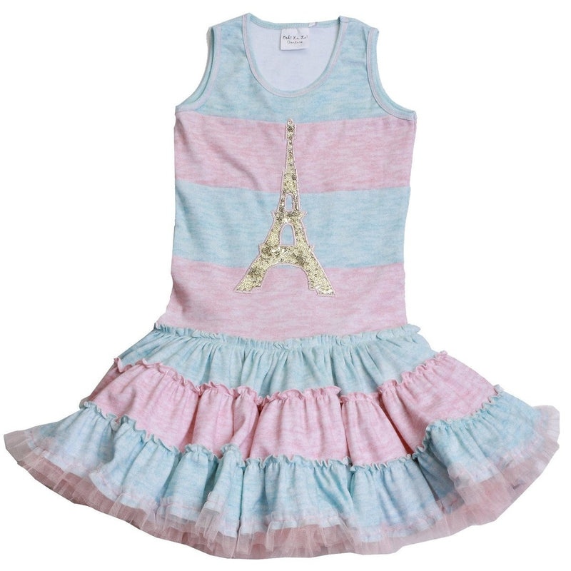 Striped Eiffel Tower Twirly Dress