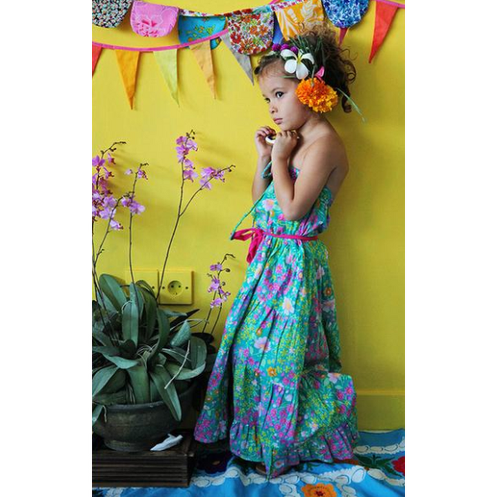 Paris Gypsy Aqua Rose Dress