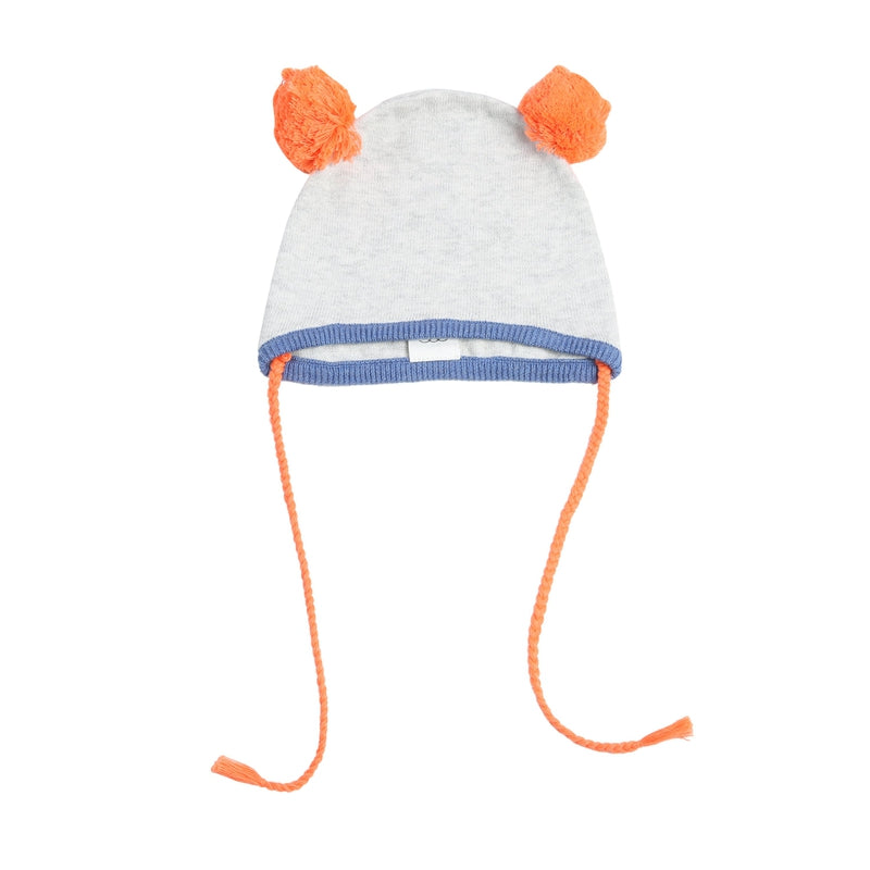 Orange Pom Pom Hat