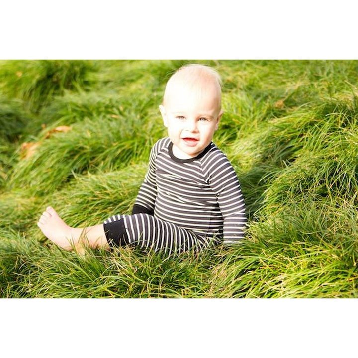 Black/White Striped Footie