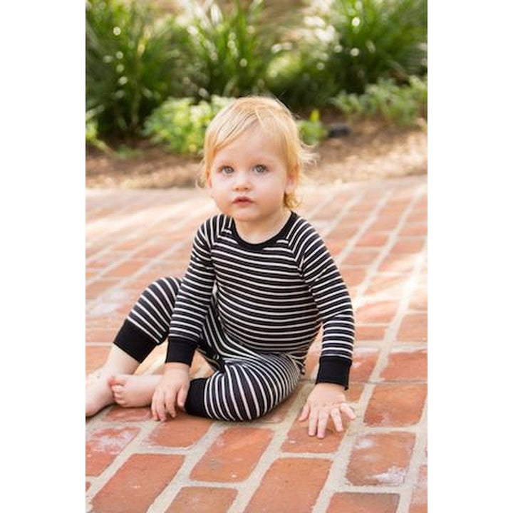 Black/White Striped Footie