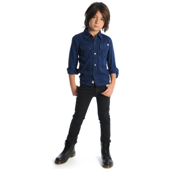 Medium Wash Denim Navy Mason Top