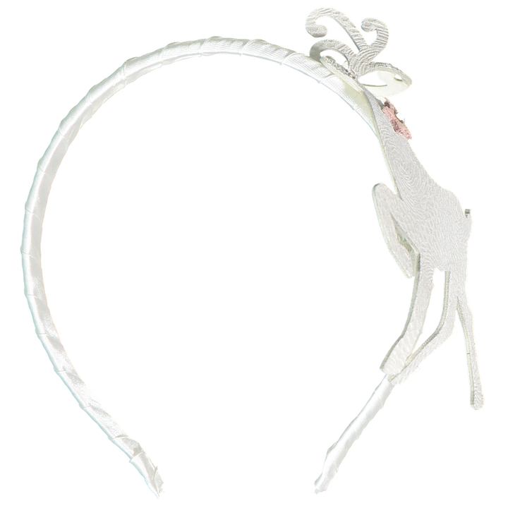 White Leather Reindeer Headband