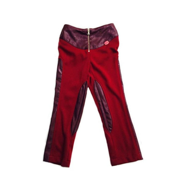 Cranberry Vegan Leather Riding Pant