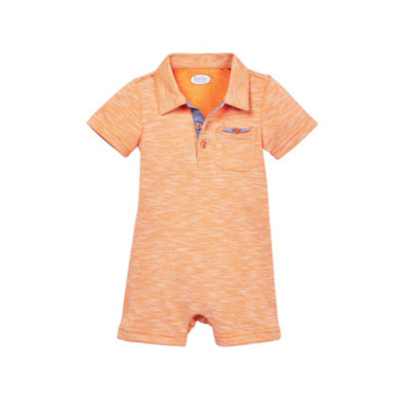 Orange Pique Polo Playsuit