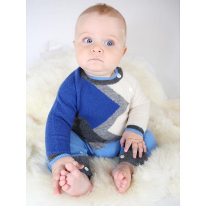 Jasper Blue Combo Cashmere Color Block Coverall