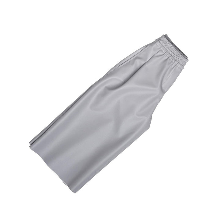 Gray Vegan Leather Pants