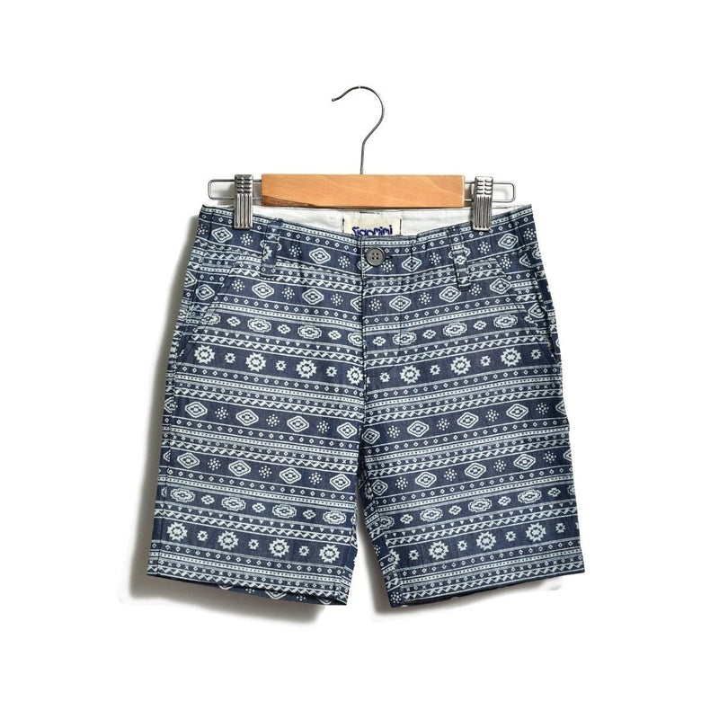 Indigo Aztec Bermuda Shorts