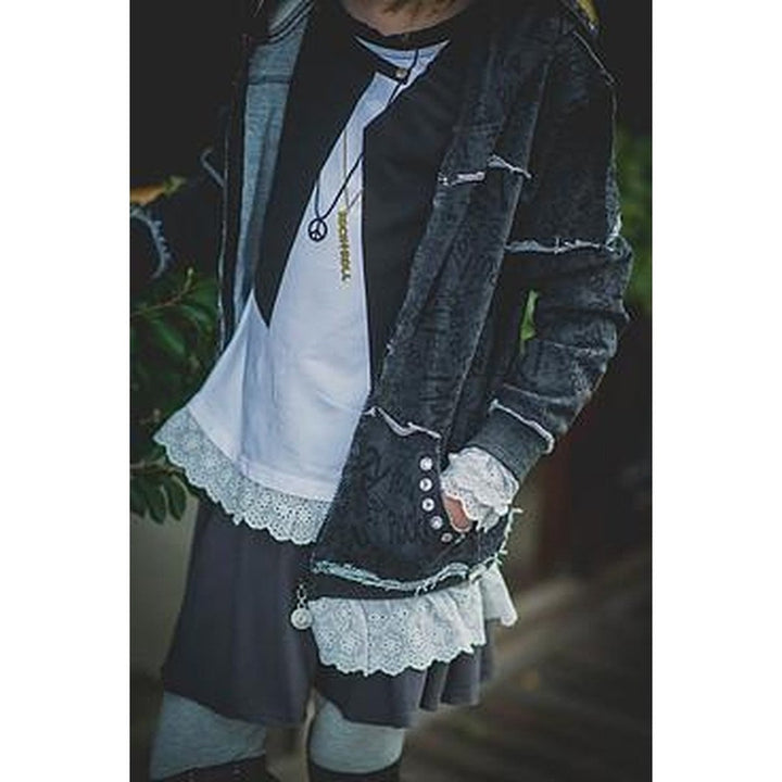 Rock Graffiti Headphone Lace Hoodie