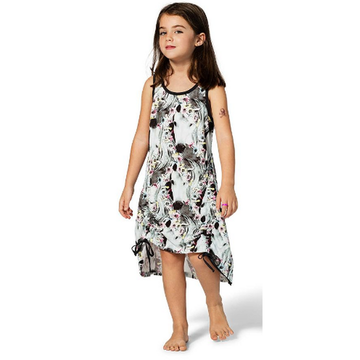 Multicolor Drawstring Daisy Horse Repeat singlet dress