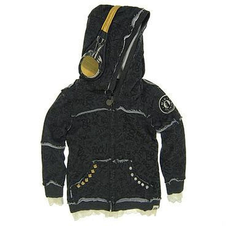 Rock Graffiti Headphone Lace Hoodie
