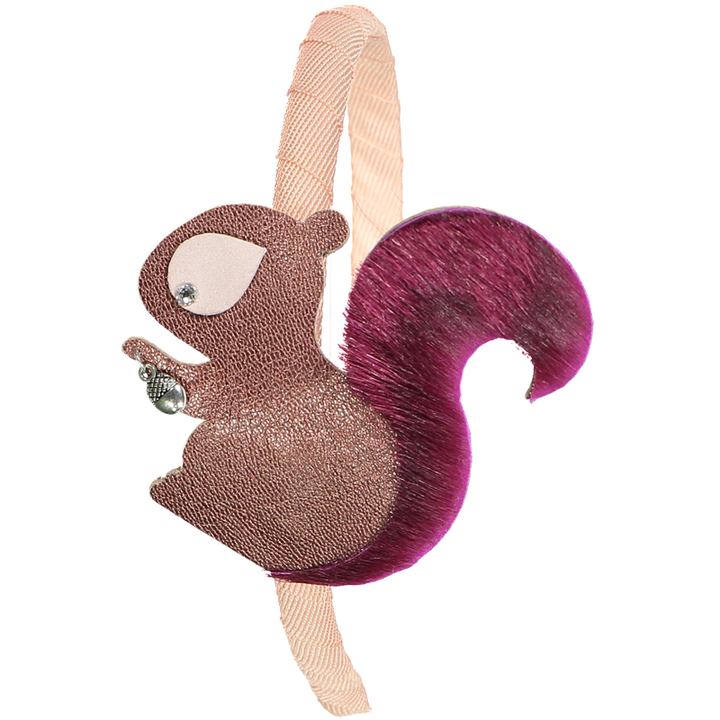 Brown Leather Squirrel Headband