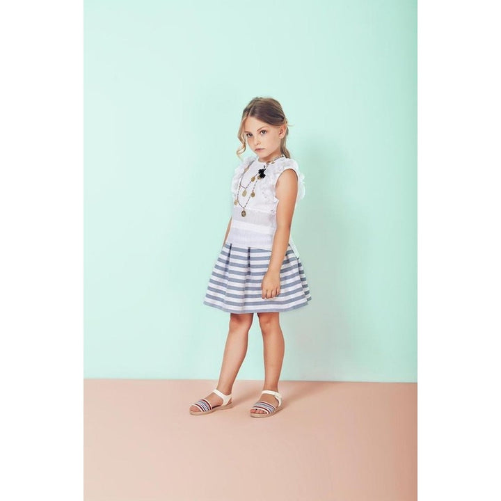 Light Blue Striped Skirt