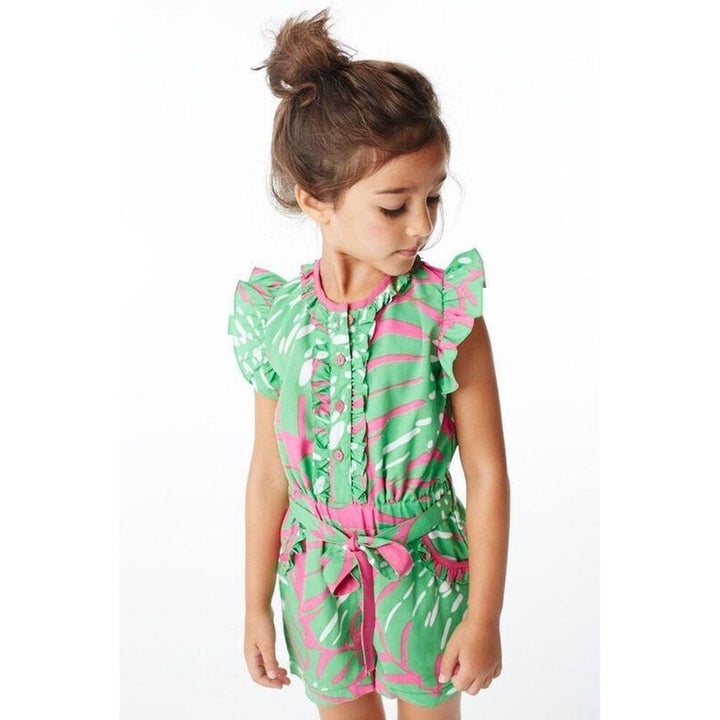 Island Palm Green Romper