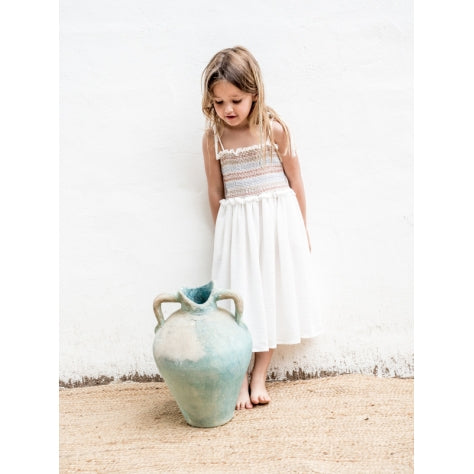 Cream Wrinkly Cotton Dress