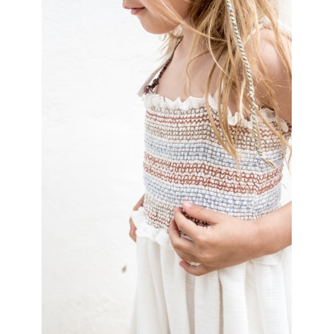 Cream Wrinkly Cotton Dress