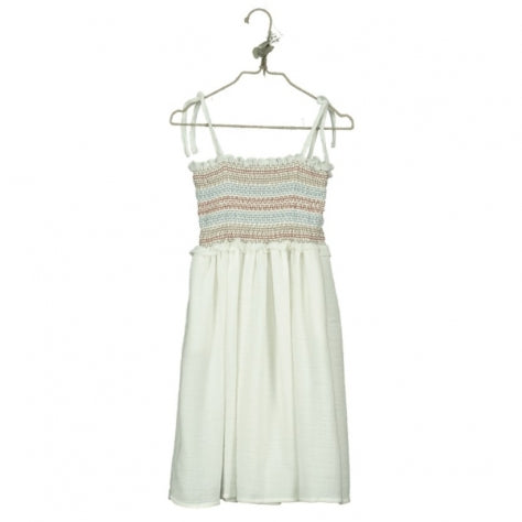 Cream Wrinkly Cotton Dress