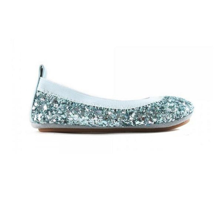 Crystal Blue Sammie Glitter Flat