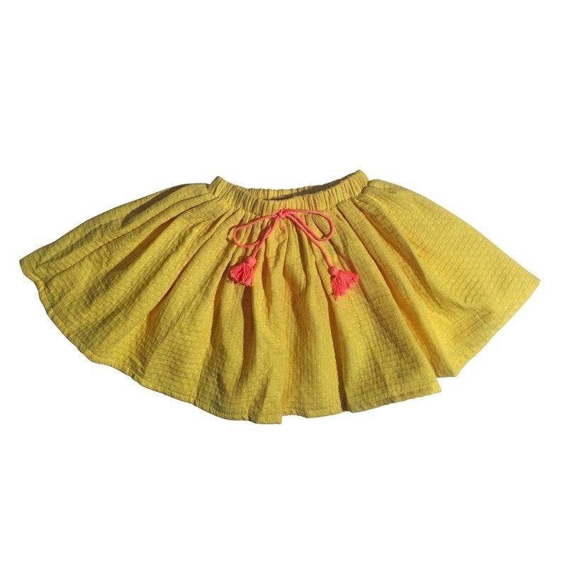 Yellow Blush Dot Tassel Skirt