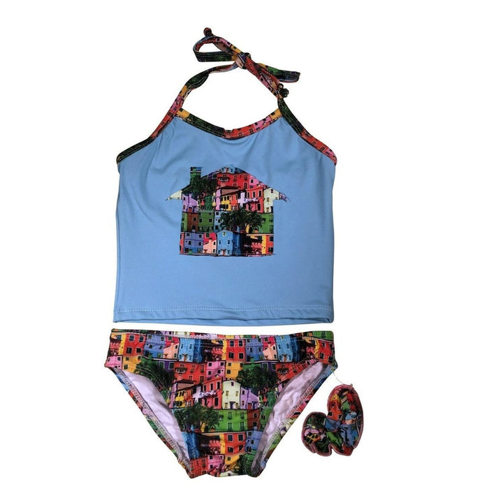 Two Piece City Block House Swimsuit