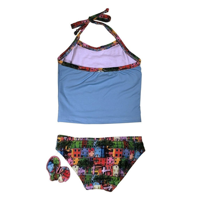 Two Piece City Block House Swimsuit