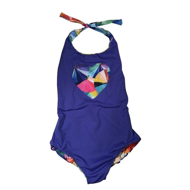 Reversible Geometric Umbrella Swimsuit