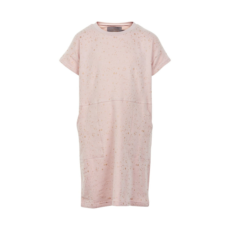 Dusty Rose Tunic with Gold Metallic Splatters