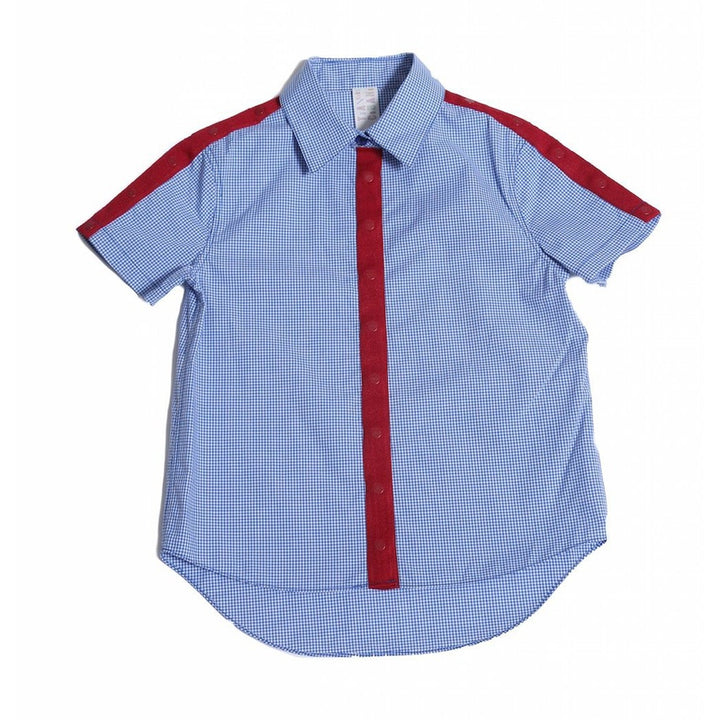 Multi Snap Classic Short Sleeve Shirt With Red