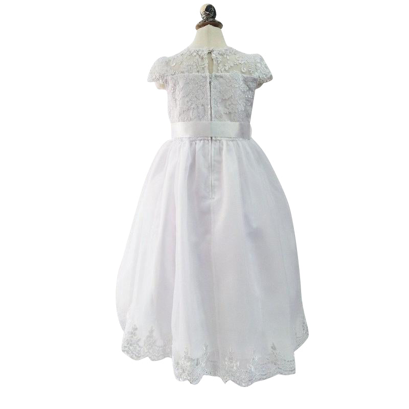 Cap Sleeve Lace Communion Dress