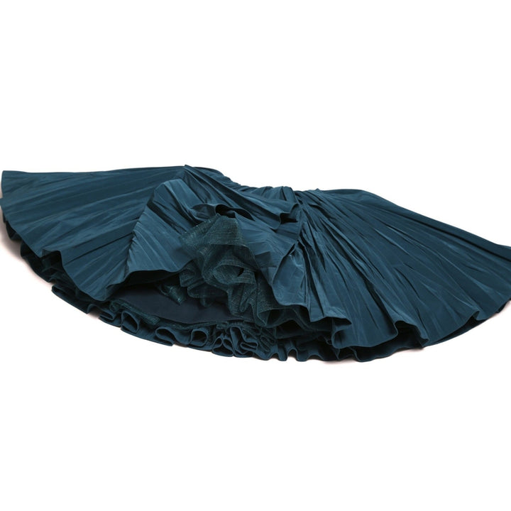 Crushed Pleated Twirl Skirt