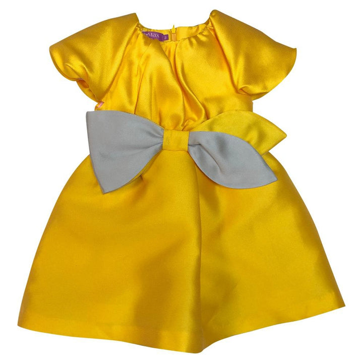 Yellow Dress With Grey Bow