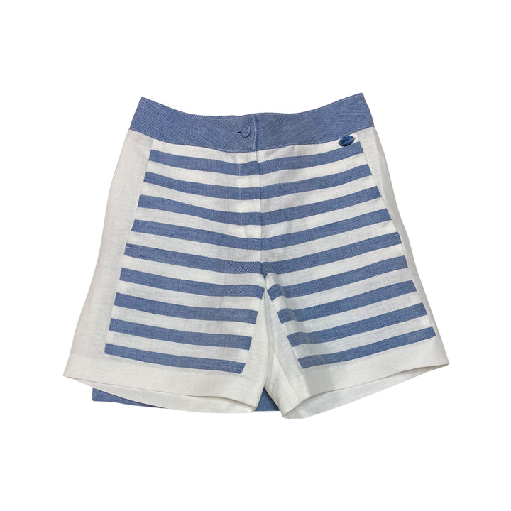 Striped Short With Solid Light Blue Back
