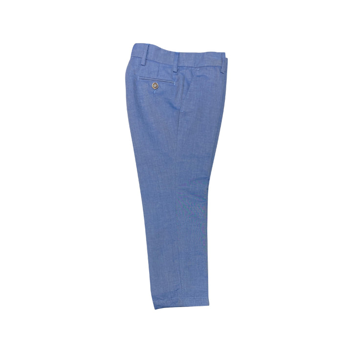 Light Blue Trousers With Deep Cut Pockets