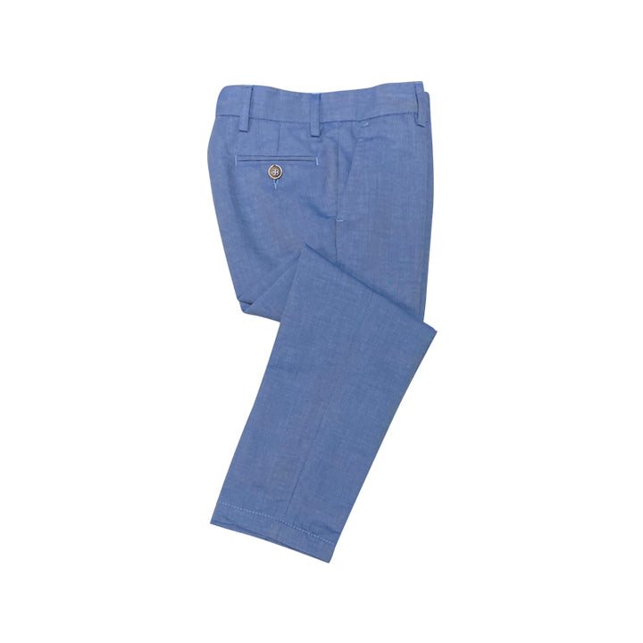 Light Blue Trousers With Deep Cut Pockets