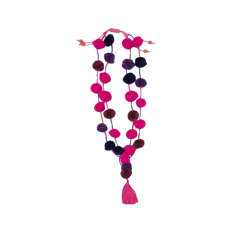 Fuchsia Multicolor Pommy Necklace