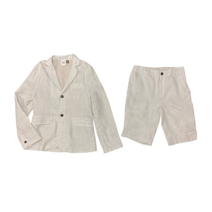 Cream Linen Blazer and Short Suit