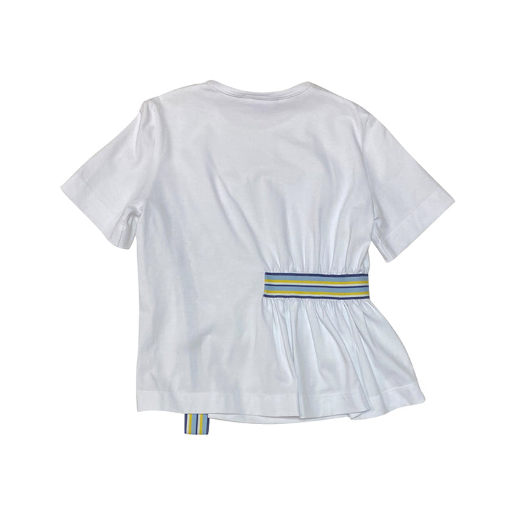 White Top with Blue And Yellow Stripes