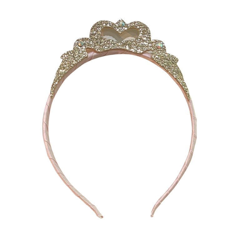 Gold Leather Crown Headband
