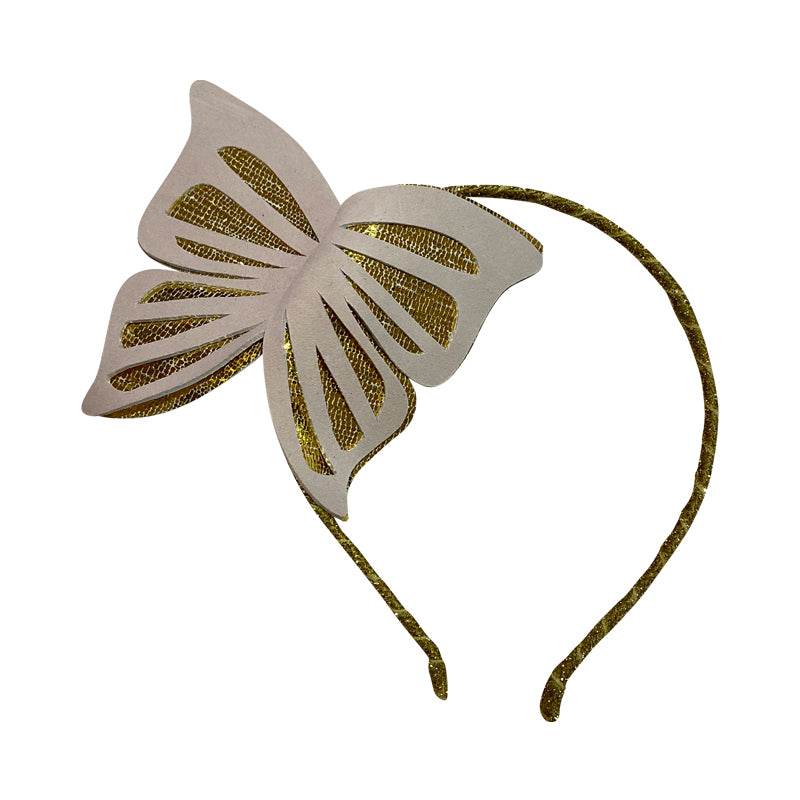Gold & Pink Butterfly Headband
