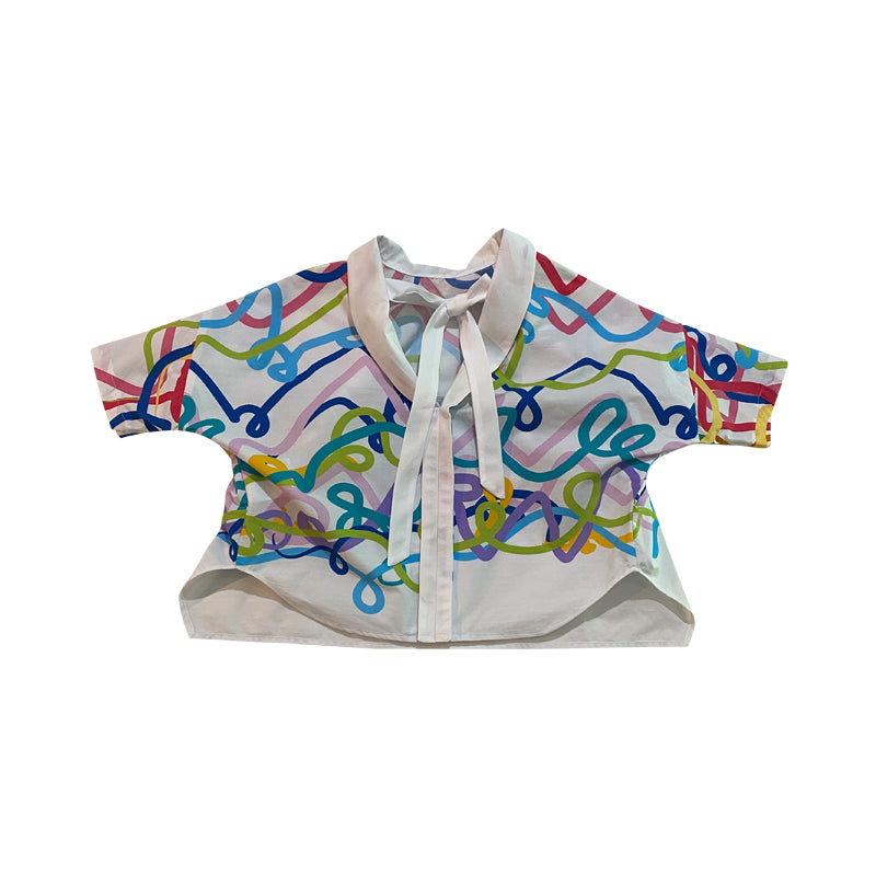 Multicolor Blouse With Bow