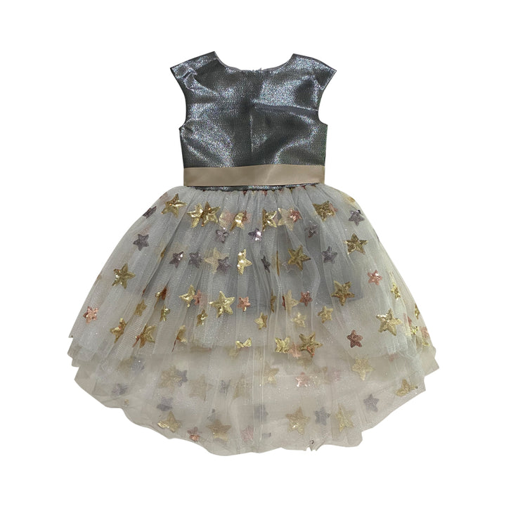 All Over Sequin Star Flare Hi Lo Dress