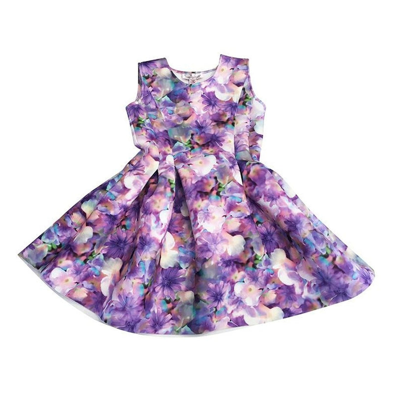 Lilac Flora Scuba Dress