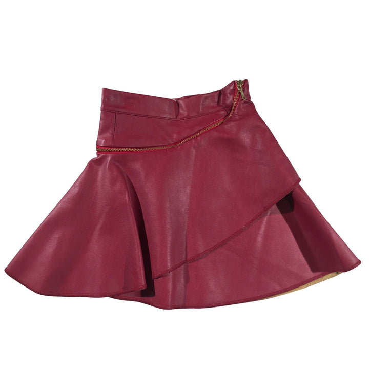 Iayla Fuchsia Vegan Leather Skirt